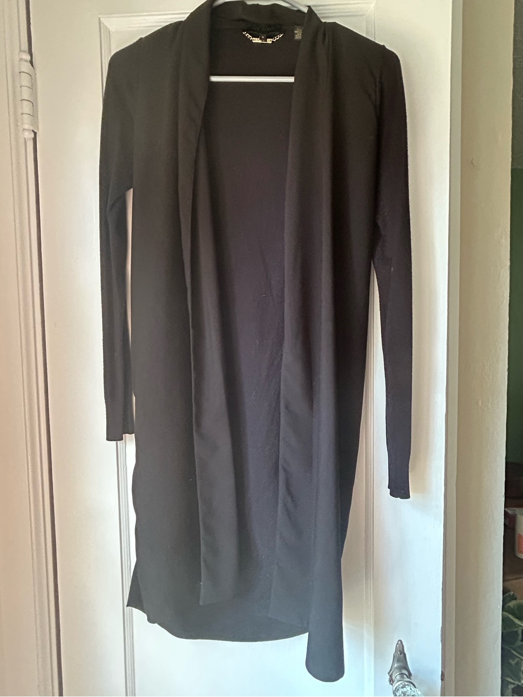 Ted Baker Black Long-Sleeve Open-Front Long Cardigan